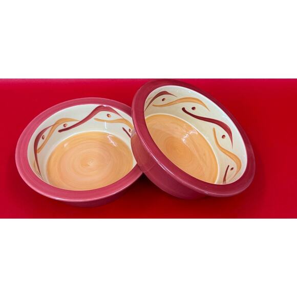 Gail Pittman Southern Living At Home Sienna Pet Bowls Set Of Two Retired HTF - Picture 2 of 11